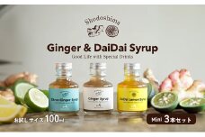 【 小豆島 】小豆島ジンジャー&ダイダイレモンシロップ3本セット ミニ  飲料 飲み物 ドリンク シロップ ギフト 贈り物 香川 香川県 土庄 土庄町