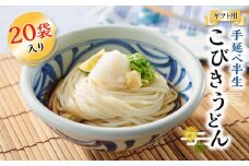 【ギフト用】手延べ半生こびきうどん 20袋入り（贈答用・熨斗つき）