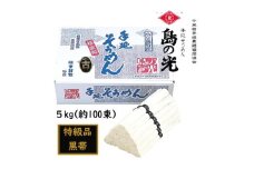 ★レビューキャンペーン対象★小豆島 手延素麺「島の光 黒帯・古(ひね)物」 5kg(50g×約100束)