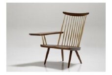 ＣＮ103　ラウンジアーム(右肘掛け付き)（ｼﾞｮｰｼﾞﾅｶｼﾏ椅子ｼﾘｰｽﾞ）（高松市共通返礼品）|椅子 右肘掛け付き 広い座面 表情豊かな片肘 香川県 三木町|_mk009-002