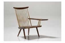 ＣＮ103　ラウンジアーム(左肘掛け付き)（ｼﾞｮｰｼﾞﾅｶｼﾏ椅子ｼﾘｰｽﾞ）（高松市共通返礼品）|椅子 左肘掛け付き 広い座面 表情豊かな片肘 香川県 三木町|_mk009-003