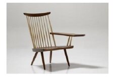 ＣＮ103　ラウンジアーム(左肘掛け付き)（ｼﾞｮｰｼﾞﾅｶｼﾏ椅子ｼﾘｰｽﾞ）（高松市共通返礼品）|椅子 左肘掛け付き 広い座面 表情豊かな片肘 香川県 三木町|_mk009-003