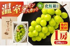 温室シャインマスカット　1房化粧箱入り(580g以上) | マスカット ハウス ぶどう ブドウ 葡萄 果物 フルーツ 人気 香川 香川県 三木町 種なし 皮ごと食べられる ジューシー 化粧箱 旬 おすすめ |_mk006-033