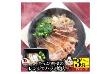 レンジで簡単ハラミ焼肉　250g×3食セット　(総重量750g)野菜入り| 牛肉 焼肉 柔らかい 味付き 上質 ハラミ 野菜 玉ねぎ ブロッコリー 冷凍 香川県 三木町 国産 おすすめ |_mk146-235