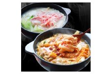 オリーブ豚　紅白鍋セット(豚旨辛チゲ鍋・豆乳鍋)各6人前(計12人前)| 豚 豚肉 豚バラ バラ 特製 タレ 特製ダレ 特製スープ 辛味噌ダレ 旨味 脂 旨辛チゲ 豆乳 冷凍 香川県 三木町 おすすめ |_mk146-094