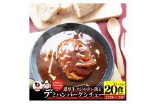 ハンバーグデミシチュー　220g×20食セット　(総重量4.4kg)|ハンバーグ デミシチュー シチュー 濃厚 牛スジ ダシ ジューシー 旨味 濃厚デミ 特製 冷凍 香川県 三木町 おすすめ|_mk146-156