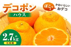 デコポン(ハウス)　化粧箱2.7kg | デコポン みかん フルーツ 果物 旬 柑橘 デザート お裾分け 旬 旬の果物 おすすめ 人気 デザート 生鮮食品 果実 お取り寄せ 贈答用  贈り物 柑橘類 季節 季節の果物 柑橘系 香川県 三木町 |_mk165-006