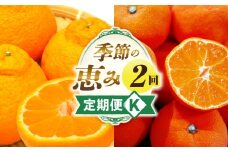 季節の恵み2回定期便K | 果物 フルーツ 定期便 定期 果物定期便 フルーツ定期便 旬の果物 旬のフルーツ 旬の定期便 人気 おすすめ 厳選 ギフト 贈り物 贈答 デコポン みかん 果実 果汁 デザート スイーツ 香川県 三木町 |_mk165-t011