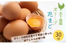 [№5911-0340]オリーブたまご30個　オリーブ飼料を食べて健康に育った鶏さんからの贈り物