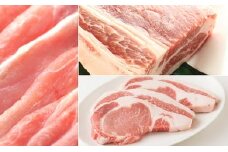 [№5911-0068]讃岐もち豚 ローススライス1kg・ブロック4kgセット