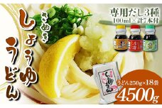 さぬき醤油うどん (4500g) 専用だし3種付 セット さぬきうどん 讃岐 うどん ぶっかけ 釜揚げ 釜玉 だし だし醤油 麺 名物 ご当地 グルメ 食品 四国 F5J-331