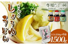 さぬき醤油うどん (1500g) 専用だし3種付 セット さぬきうどん 讃岐 うどん ぶっかけ 釜揚げ 釜玉 だし だし醤油 麺 名物 ご当地 グルメ 食品 四国 F5J-333
