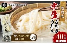 極旨！一晩熟成半生さぬきうどん 300g×10袋、つゆ20袋×2箱（40人前） F5J-166