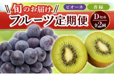 【フルーツ定期便 2回】 《ピオーネからスタート》 Dセット ピオーネ 約1.2kg 香緑 約3kg ぶどう キウイ キウイフルーツ 旬 果物 国産 香川県 フルーツ定期便 F5J-782