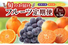 【フルーツ定期便 3回】 《ピオーネからスタート》 Fセット ピオーネ 約1.2kg  せとか 約5kg デコポン 約5kg ぶどう みかん 柑橘 旬 果物 国産 香川県 フルーツ定期便 F5J-798