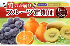 【フルーツ定期便 3回】 《ピオーネからスタート》 Bセット ピオーネ 約1.2kg さぬきゴールド 約2.7kg デコポン 約5kg ぶどう キウイ キウイフルーツ みかん 柑橘 旬 果物 国産 香川県 フルーツ定期便 F5J-794