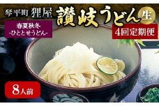春夏秋冬-ひととせうどん- 8人前定期便 生うどん  つゆ うどん 本場 讃岐 讃岐うどん さぬきうどん ご当地 グルメ 名産品 食品 四国 F5J-930