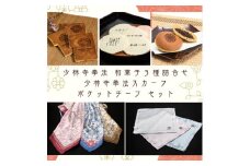 少林寺拳法 和菓子3種詰合せ＆少林寺拳法スカーフ＆ポケットチーフ セット【B-68】どら焼き 和菓子セット 老舗和菓子 お取り寄せスイーツ ご当地スイーツ 手土産 和菓子 お土産 どら焼き せんべい えびせんべい 瓦せんべい