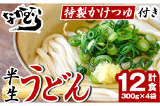 「なかむらうどん」＜つゆ付＞ 半生うどんセット(12食分・300g×4袋) 本場 讃岐 さぬき 香川県 麺 コシ 常温 常温保存 【man144】【なかむら】