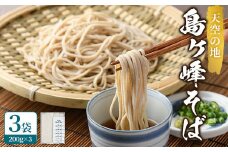 ＜数量限定・選べる容量＞ 島ヶ峰そば つゆ付 (3袋・1袋200g) 6人前 【man214・man215】【島ヶ峰の原風景を守る会】