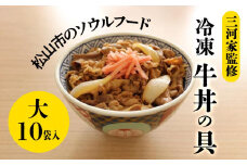 【1979年創業 愛媛・松山のソウルフード】三河家監修 冷凍 牛丼の具 (大) 10食 | ご飯 牛丼 牛肉  冷凍 小分け 便利 お惣菜 グルメ ご飯のお供 愛媛県 松山市