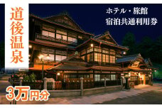 【道後温泉】ホテル・旅館宿泊　共通利用券30,000円 | トラベル 旅行 観光 温泉  お風呂 宿泊 宿泊チケット 宿泊券 チケット 体験 旅行チケット 旅館チケット 旅行クーポン 旅行券 観る 遊ぶ 食べる 泊まる 国内旅行 道後 愛媛県 松山市 送料無料