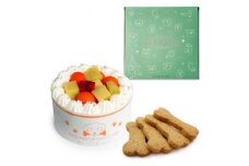 【着日指定可】中型犬～大型犬用 クリームデコレーション ケーキ 3号（270g） | デザート ケーキ ペット ペット用ケーキお菓子 洋菓子 冷凍 着日指定 お誕生日 誕生日  ギフト お祝い 愛媛県 松山市