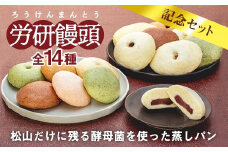 労研饅頭（ろうけんまんとう）全14種類記念セット パン 蒸しパン 菓子パン お取り寄せスイーツ おやつ 和スイーツ あんこ 製菓 冷凍食品 酵母 酵母菌 ギフト 愛媛県 松山市 人気おすすめ
