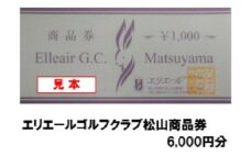 【ゴルフ利用券】エリエールゴルフクラブ松山 商品券 6,000円分 | スポーツ ゴルフ ごるふ ゴルフ場 施設利用補助券 施設利用券 チケット ゴルフプレー券 ゴルフ場利用券 体験チケット おすすめ 愛媛県 松山市