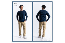 メンズ　長袖ボートネックTシャツ（FL22FＷ-004M）ネイビー【Mサイズ】| メンズ シャツ 長袖シャツメンズ ファッション シャツ メンズ シャツ メンズ 長袖シャツ 