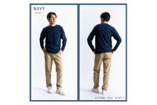 メンズ　長袖ボートネックTシャツ（FL22FＷ-004M）ネイビー【Lサイズ】】| メンズ シャツ 長袖シャツメンズ ファッション シャツ メンズ シャツ メンズ 長袖シャツ 
