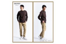 メンズ　長袖ボートネックTシャツ（FL22FＷ-004M）ブラウン【Mサイズ】| メンズ シャツ 長袖シャツメンズ ファッション シャツ メンズ シャツ メンズ 長袖シャツ 