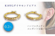 K18ダイヤ0.20ct ハーフエタニティ フープ ピアス| ピアス プラチナ ピアス ジュエリー ピアス アクセサリー ピアス ジュエリー フープピアス プラチナ 母の日 記念日 プレゼント【JP0363】