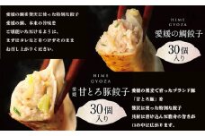 愛媛の甘とろ豚餃子(30個）・愛媛の鯛ぎょうざ（30個） （ おかず オカズ  お惣菜 時短料理 中華 大人気 おいしい 美味しい 満腹 まんぷく 国産 小麦粉  一人暮らし 鉄板 時短 簡単 冷凍 愛媛 松山 三津浜 すみれ ）