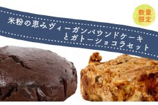 米粉の恵みヴィーガンパウンドケーキとガトーショコラセット