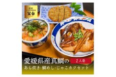愛媛県産 真鯛のあら炊き 宇和海鯛めし ( 2人前 ）・ じゃこカツ5枚 宇和島風 鯛めし 愛媛 松山 グルメ 魚 じゃこ天風 ごはん