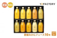 愛媛 みかん 果汁 100% ストレート ジュース ギフト セット 200ml 10本 10 FACTORY |みかん 柑橘 手提げ袋付 オレンジ 国産 贈答 内祝い お返し お見舞い お供え お中元 お歳暮 プレゼント 愛媛 松山