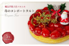 【着日指定可】クリスマスケーキ 苺 のコンポート タルトケーキ 5号 直径16cm 4人～6人分 530g 【クリスマス飾り付】 スイーツ ギフト いちご | デザート ケーキ お菓子 洋菓子 冷凍 着日指定 お誕生日 誕生日 ギフト お祝い 愛媛県 松山市