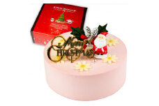 【着日指定可】クリスマスケーキ センイルケーキ  4号 直径13.5cm 2人～4人分 285g 【クリスマス飾り付】【パステルピンク】 スイーツ ギフト | デザート ケーキ お菓子 洋菓子 冷凍 着日指定 お誕生日 誕生日 ギフト お祝い 愛媛県 松山市