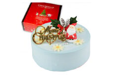 【着日指定可】クリスマスケーキ センイルケーキ  4号 直径13.5cm 2人～4人分 285g 【クリスマス飾り付】【パステルブルー】 スイーツ ギフト | デザート ケーキ お菓子 洋菓子 冷凍 着日指定 お誕生日 誕生日 ギフト お祝い 愛媛県 松山市