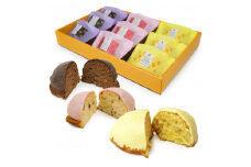 【着日指定可】焼き菓子 ギフト レモンケーキ アソート 3種 9個入 (レモン3個・苺3個・オレンジショコラ3個) 【 手提げ袋付 】 スイーツ 個包装 詰め合わせ | デザート ケーキ お菓子 洋菓子 冷凍 着日指定 お誕生日 誕生日 ギフト お祝い 愛媛県 松山市