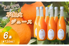 不知火ストレート果汁100％ジュース 720ml×6本 | 数量選択可 みかん ミカン 蜜柑 柑橘 数量限定 愛媛県産 松山市 中島 愛媛 ふるさと納税