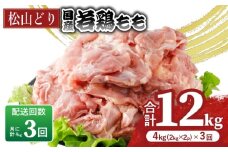 【定期便3回】松山どり もも肉 2kg×2パック×3回 計12kg |  定期便 国産 鶏肉 小分け 若鶏 冷凍 愛媛県 松山市 株式会社ビージョイ
