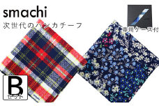 smachi(スマチ) ノンアイロンハンカチ メンズ 2枚／Bセット [VB01442]