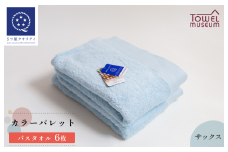 カラーパレット バスタオル6枚セット（サックス）　タオル美術館 [I001730BT6SAX]