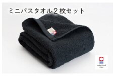 （今治タオルブランド認定品）今治ベーシックタオル ミニバスタオル 2枚セット（ブラック）【I002120MBT2BK】