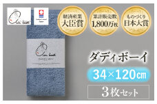 ＼テレビで紹介されました！！／（今治タオルブランド認定品）エアーかおる ダディボーイ エニータイムタオル ３枚セット（マウンテンブルー）【I002230ST3MB】浅野撚糸 スーパーZEROⓇ