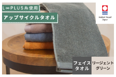 （今治タオルブランド認定）L∞PLUS（ループラス）糸使用 アップサイクルフェイスタオル １枚（リージェントグリーン）【I001520FT1G】