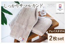 （今治タオルブランド認定）しっかりサマルカンドフェイスタオル 2枚  グレー 今治タオル ふっくら フェイスタオル [IA05290FT2GY]
