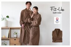 （今治タオルブランド認定品）Fit-Useバスローブ Mサイズ（シンプルブラウン）【I003460MBR】